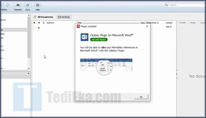 mendeley citation plugin for microsoft word installed