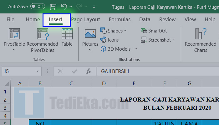 microsoft excel insert