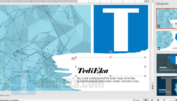 microsoft powerpoint pilih objek konten
