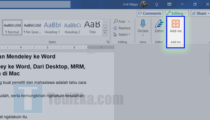 microsoft word add-ins