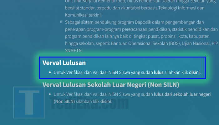 nisn verval lulusan