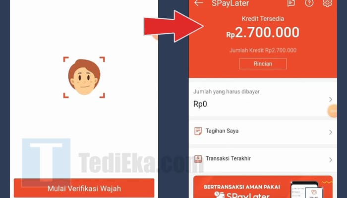 shopee spaylater mulai verifikasi wajah - spaylater