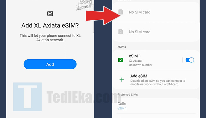 smartphone add esim - aktifkan esim
