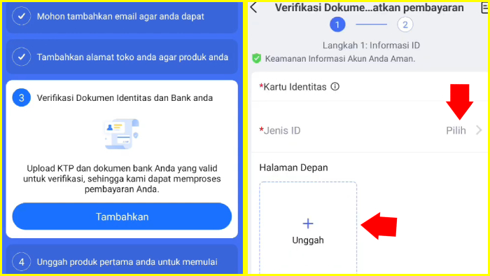 verifikasi dokumen identitas dan bank