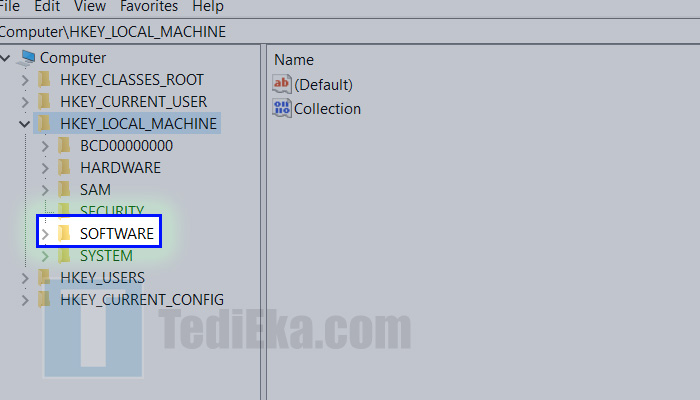 windows 10 regedit hkey local machine - software