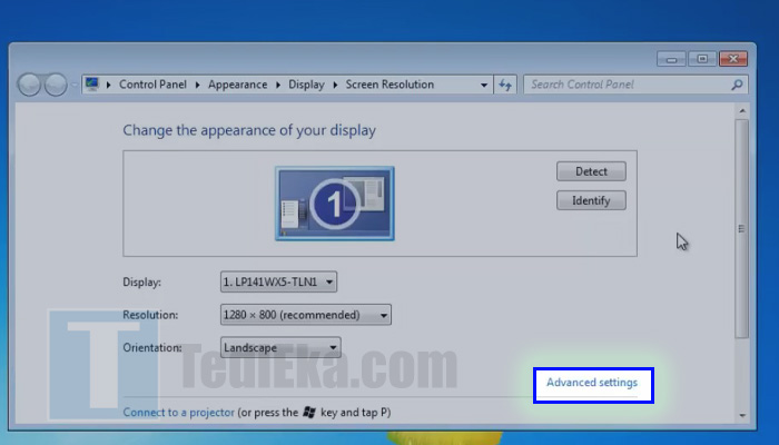 windows 7 screen resolution advanced settings