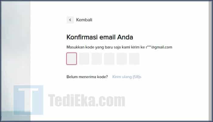tiktok ads daftar konfirmasi alamat email